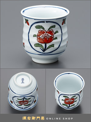 Patrón de peonía teñida redonda (taza de té) (biselada, pequeña, roja)