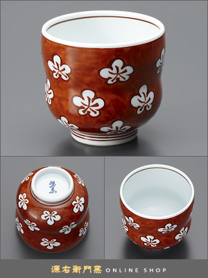 Patrón de flor de ciruelo pintada de rojo (taza de té)