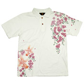 Polo con estampado japonés (flor de cerezo)