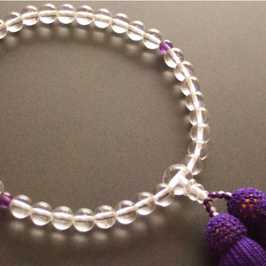 Rosario de un solo anillo para mujer (cuentas de oración) elaborado con amatista genuina y borla morada