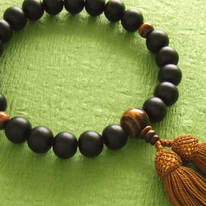 Rosario de un solo anillo para hombre elaborado con piedra de ojo de tigre negro