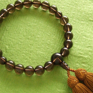 Rosario de un solo aro para hombre con borlas de color Hamanashi de cristal marrón