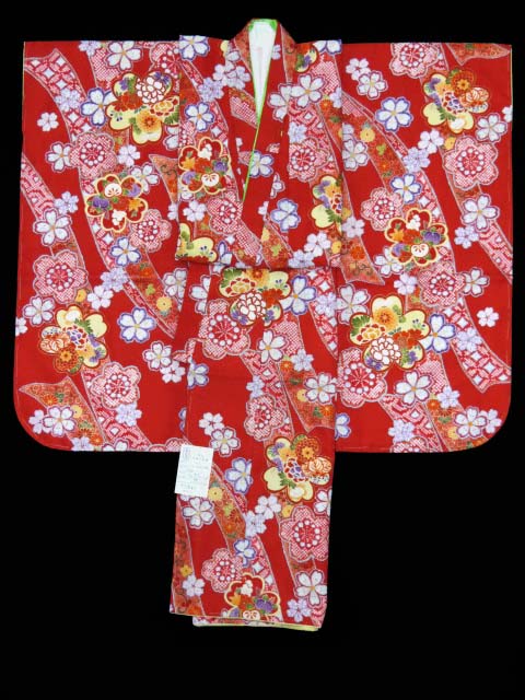 Kimono con estampado integral para niñas de siete años