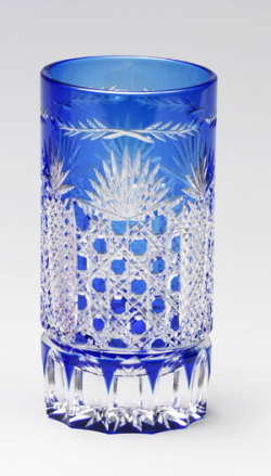 [Vajilla] Vaso de agua (Edo Kiriko) Azul