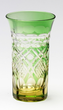 [Vajilla] Vaso de cerveza (Edo Kiriko) Verde