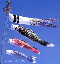 [Koinobori] Conjunto completo de koinobori para jardines y balcones