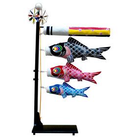 [Koinobori (banderin de carpas)] Banderin de carpas para interiores tenido a mano en seda Chirimen: KAZUKI