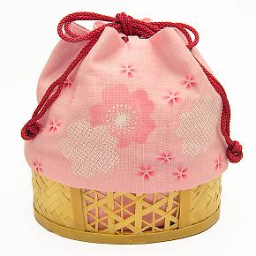 [Bolsa con cordon] Bolsa con cordon de canamo bordada