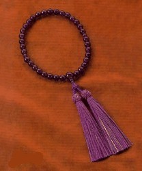 Rosario de alta calidad para mujer, amatista de alta calidad (glicina), cuentas pequeñas, con una sola mano, borla en forma de loto
