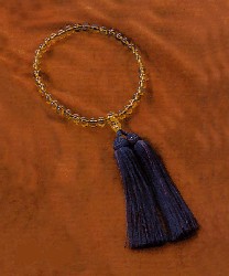 Rosario de alta calidad para mujer, ámbar azul, 8 mm, cuentas pequeñas, con una sola mano, borla de loto