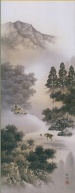 [Impresión] Pergamino colgante de Keishu Nagae "Paisaje tranquilo y elegante (Paisaje colorido)"