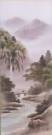 Pergamino colgante de Keizan Ito "Viento verde y agua (paisaje colorido)"