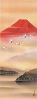 [Impresión] Pergamino colgante de Senpu Kumagai "Fuji rojo volando"