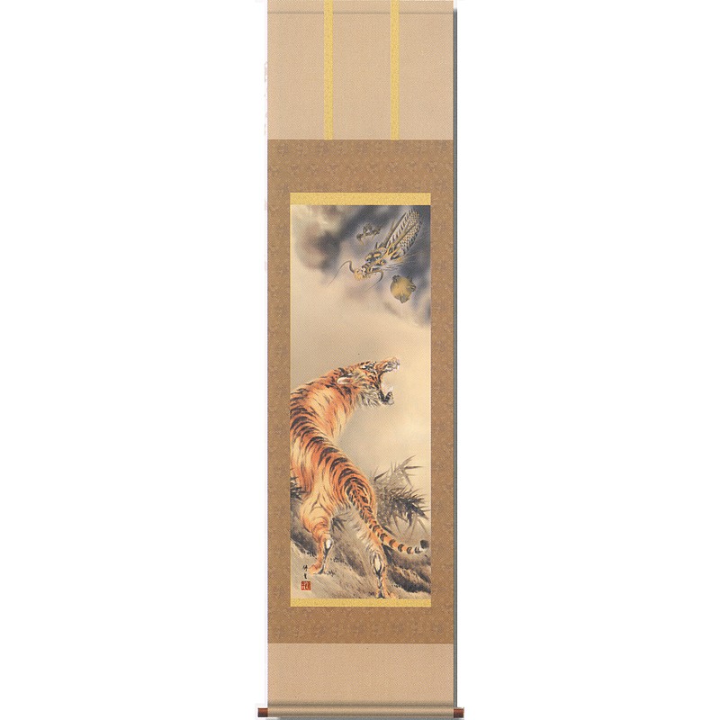 [Impresión] Pergamino colgante "Dragón y tigre" de Nagaya Shusei