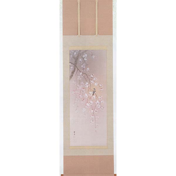 Pergamino colgante de Shion Kato "Flores de cerezo llorosas" Colgante de temporada (primavera)