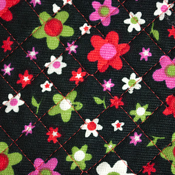 Edredón de pana (negro con estampado floral)