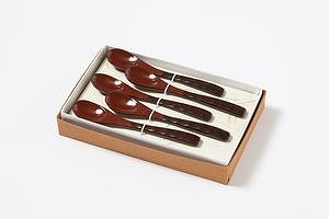 Cucharas, juego de 5, color rojo