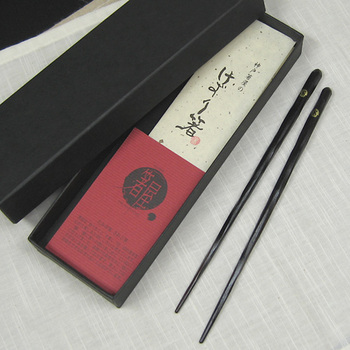 [Palillos de alta calidad de Kobe Hashiya] Palillos chinos para niños afeitados, negros (pequeños)